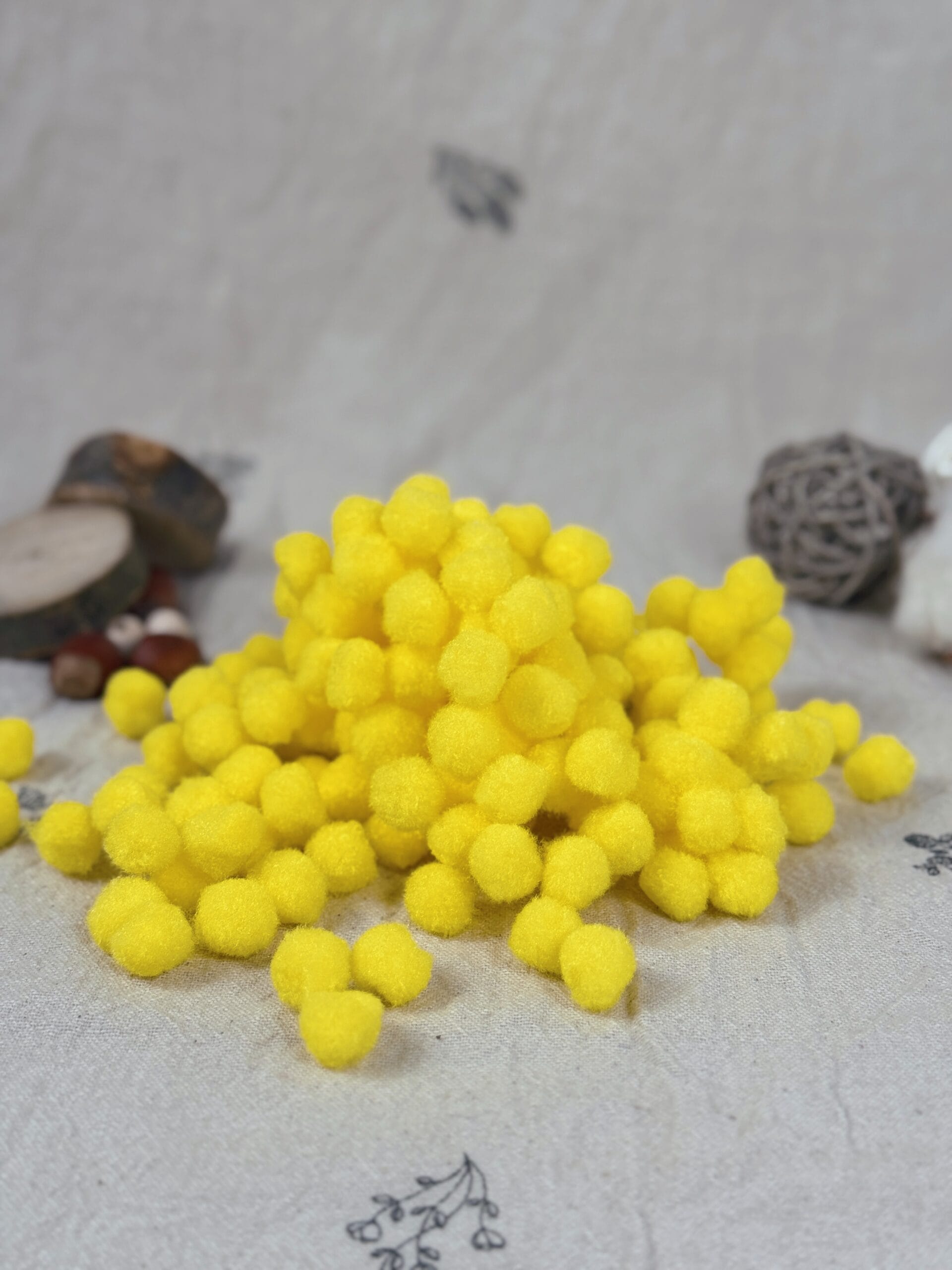 Помпони для копошилок | Жовті | 500 шт - Зображення 2